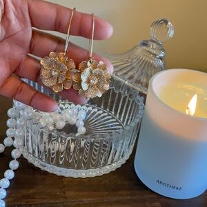 Enamel and Crystal Dangle Earrings